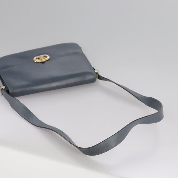 CELINE Shoulder Bag Leather Blue - Picture 7 of 13